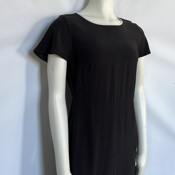 Loft Black White Collar Piping‎ Front Pockets Mini Dress Size 6 - Picture 5 of 8